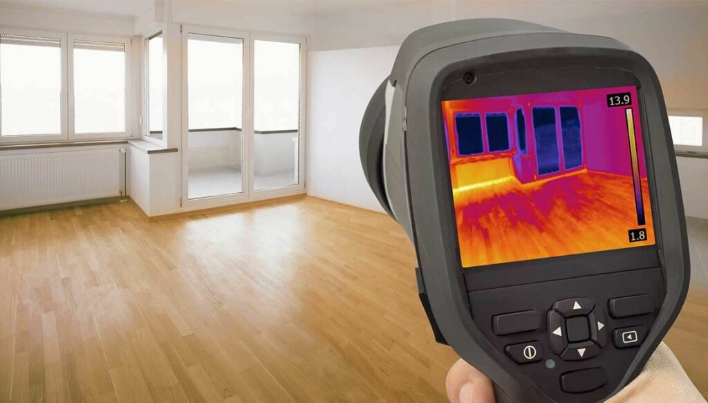 Handheld thermal imaging in a room